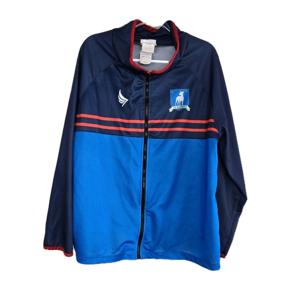 Ted Lasso AFC Richmond Rubies Costumes Jacket Mens Size L Blue Cosplay Soccer